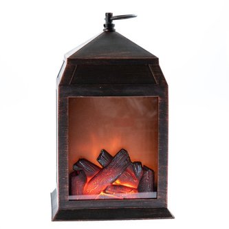 Lucerna s umělým krbem - tmavá, 0/6