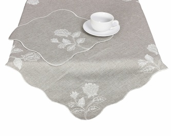 Ubrus celoroční, Bílá pivoně, šedý 35 x 35 cm