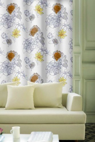 Výprodej dekoračního závěsu s řasící stuhou, OXY Gardenie oranžovožlutá, 145 x 245 cm