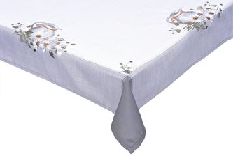 Forbyt, Ubrus celoroční, Džbánek, bílošedý 120 x 160 cm