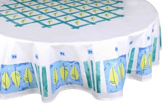 Forbyt, Ubrus bavlněný,  Listí, modrý modrá 120 x 140cm