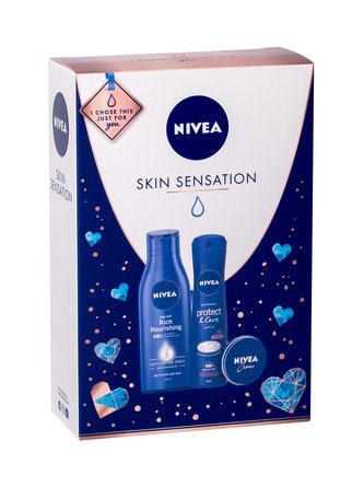 Nivea Body Milk tělové mléko 250 ml+ antiperspirant Protect & Care 48H 150 ml + univerzální krém 30 ml