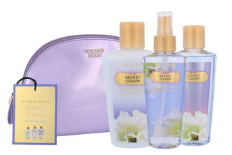 Victoria´s Secret Secret Charm tělový závoj 125 ml + tělové mléko 125 ml + sprchový gel 125 ml + kosmetická taška