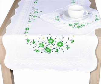 Ubrus celoroční, Květ, zelený 50 x 100 cm