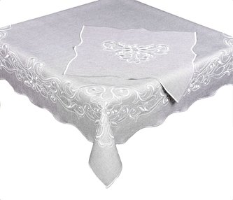 Forbyt, Ubrus celoroční, Ornament s květinou, šedý 85 x 85 cm