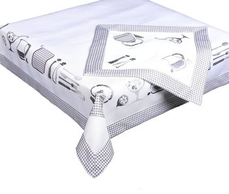 Forbyt, Ubrus celoroční, Kuchyňské káro, šedé 120 x 160 cm