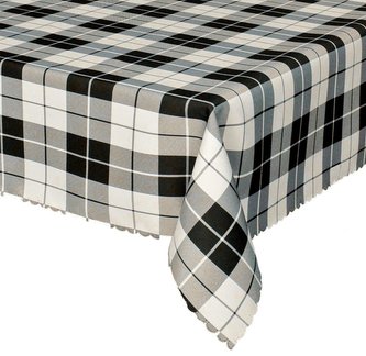 Forbyt, Ubrus s nešpínivou úpravou, Káro, tmavě hnědé 140 x 180 cm