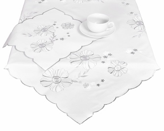 Ubrus celoroční, Gardena, bílý 85 x 85 cm