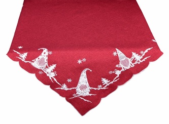 Ubrus Vánoční, Vánoční trpaslíci, červený 85 x 85 cm