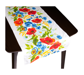 Ubrus BĚHOUN - vlčí máky - červená - 50x120 cm