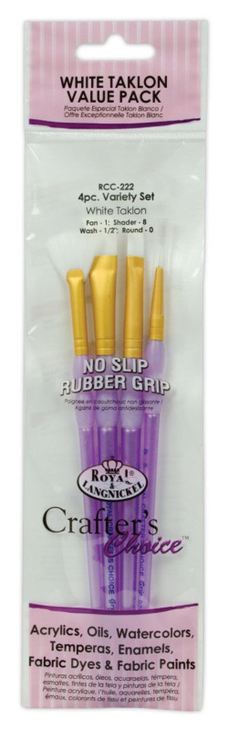 Malířské štětce 4 ks ,, White Taklon Variety Set " Vel. 1,8, 1/2, 0