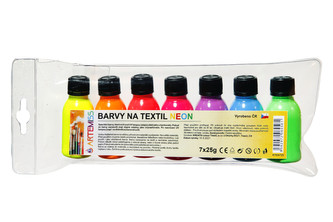 ARTEMISS Sada barev na světlý textil 7x25g neonové odstíny