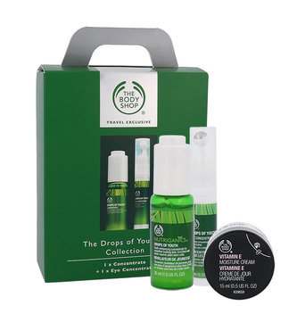 The Body Shop Nutriganic pleťová péče Drops Of Youth Concentrate 30 ml + oční péče Drops Of Youth Eye Concentrate 10 ml + pleťový krém Vitamin E Moisture Cream 15 ml
