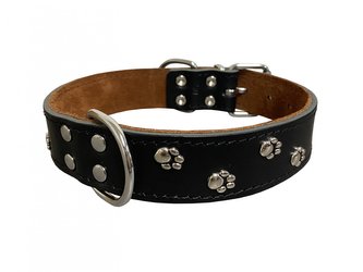 HUHUBAMBOO obojek BONNY kožený 55cm, černý