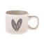 Keramický hrnek se srdcem, bílý se šedou, 90ml, 12/96