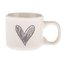 Keramický hrnek se srdcem, bílý se šedou, 90ml, 12/96