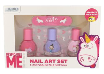 Minions Unicorns lak na nehty 3 x 4 ml + pilník 1 ks + samolepky na nehty
