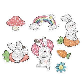 Haft diamentowy - naklejki wesoły króliczek