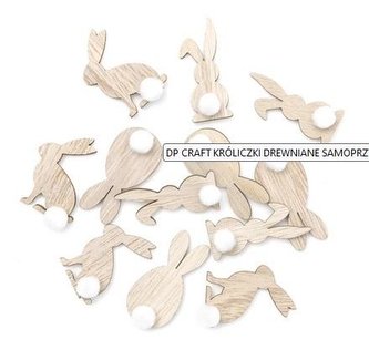 Króliczki drewniane samoprzylepne 12szt