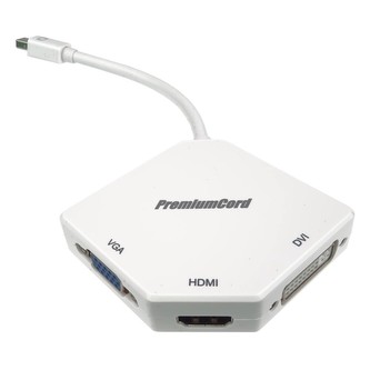 PremiumCord  adaptér Mini DisplayPort - HDMI + DVI + VGA 1080p