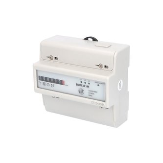 Elektroměr EDIN 371M, 100A, 7mod., mechanický číselník, 3-fáz., 1-tar., podružný