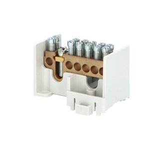 Svorkovnice stoupací HAK/1/25P, nekrytá, 80A, 1pól., 1x25mm2 a 6x16mm2, na DIN Svorkovnice stoupací HAK/1/25P, nekrytá, 80A, 1pól., 1x25mm2 a 6x16mm2, na DIN