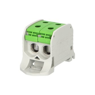 Svorka univerzální RKA 50 1/4 PE, 150A, 1pól. (4x vstup), AL/CU, zelená, na DIN/na panel Svorka univerzální RKA 50 1/4 PE, 150A, 1pól. (4x vstup), AL/CU, zelená, na DIN/na panel