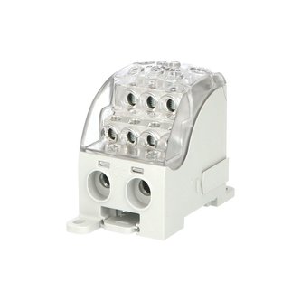 Blok pro rozdělení fází PDB 490 (PVB 400), 1pól., 490A, 690V, šedý/průhl. víko, na DIN Blok pro rozdělení fází PDB 490 (PVB 400), 1pól., 490A, 690V, šedý/průhl. víko, na DIN