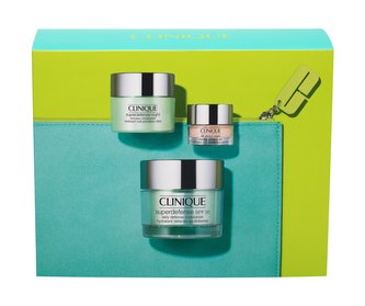 Clinique Superdefense denní hydratační krém Superdefense SPF20 50 ml + noční hydratační krém Superdefence Night 15 ml + oční krém All About Eyes 5 ml + kosmetická taška