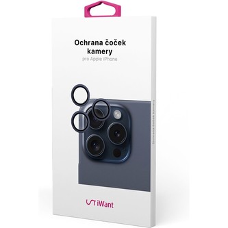 iWant ochrana čoček na kameru iPhone 15 Pro/15 Pro Max modrá