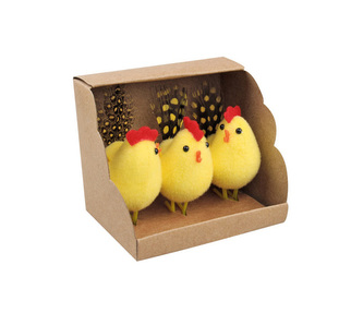 Dekorace velikonoční - slepičky 6cm, 3ks