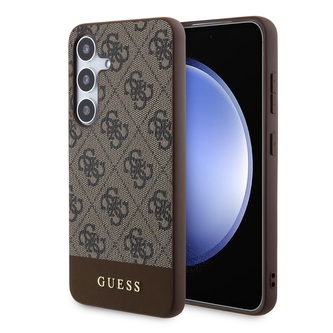 Guess 4G Stripe Zadní Kryt pro Samsung Galaxy S24 Brown