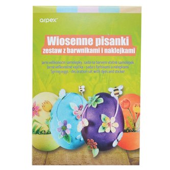 Wiosenne pisanki zestaw z barwnikami i naklejkami