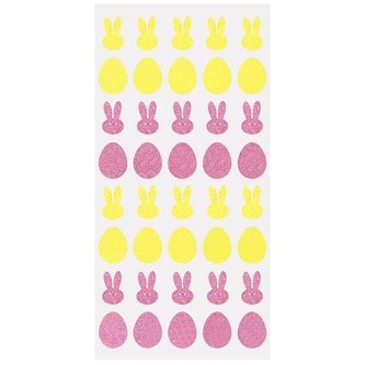 Brokatowe naklejki zajączek, jajko z pianki