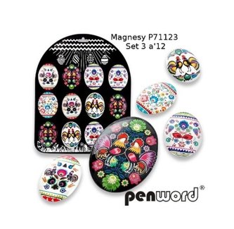 Magnesy świąteczne pisanki duże 12szt