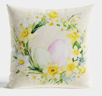 Polštář VĚNEČEK 40x40 cm, velikonoční motiv, Mybesthome