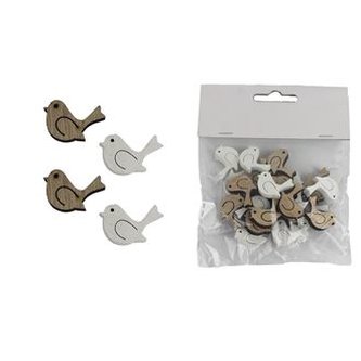 Dekorace ptáček, 24 ks D6137