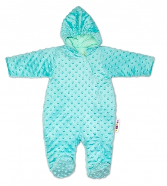 Baby Nellys Kombinézka/overálek Minky, zateplená - mátová, vel. 74; 74 (6-9m)
