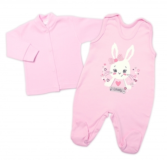2-dílná soupravička G-baby košilka + dupačky Lovely Baby, růžová, vel. 62