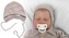 Pletená čepička na zavazování bonetka Boy, Hand Made Baby Nellys, béžová, vel. 68/74; 56/62 (0-3m)