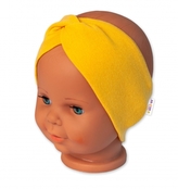 Baby Nellys Bavlněná čelenka dvouvrstvá, hořčicová, vel. 1-3 roky; 92/98 (18-36m)