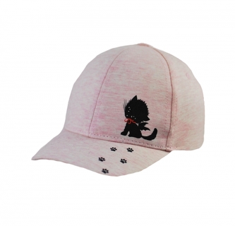 Dětská kšiltovka Baby Nellys, Kočička - růžový melírek, vel. 80/86, obvod 42-46cm; 80/86 (12-18m)
