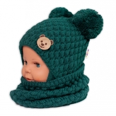 Pletený nákrčník/komínek  - zelený, BABY NELLYS; univerzální