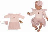 Sukničkobody dl. rukáv s týlovou sukní + čelenka, 2D, bavlna, Z&Z, růžová