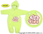 TERJAN Zimní/podzimní kombinézka/overálek Medvídci - pistacie; 56 (1-2m) ; 62 (2-3m)