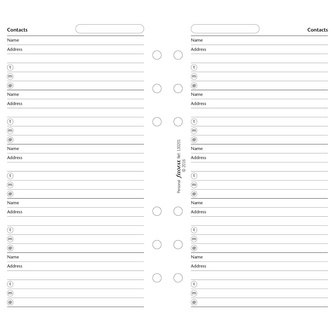 Filofax, Adresář: kompletní, osobní, bílá