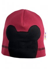 Baby Nellys Jarní, podzimní čepice Mouse, vínová, vel. 4/6 let; 104-116 (4-6r)