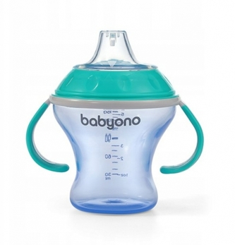Nekapající hrneček s měkkým pítkem BabyOno - modrá/tyrkys