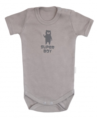 Mamatti Kojenecké body krátký rukáv Bear - šedá, vel. 86; 86 (12-18m)