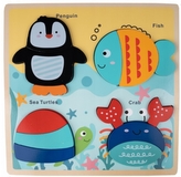 Dřevěné vkládací puzzle velké, 30x30 cm - Mořské zvířátka
